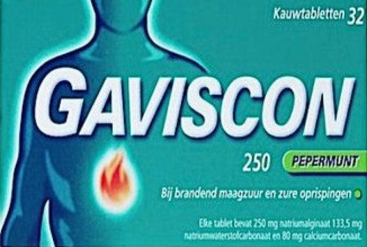 Gaviscon Chewable Tablets Peppermint 250 mg 16 pcs